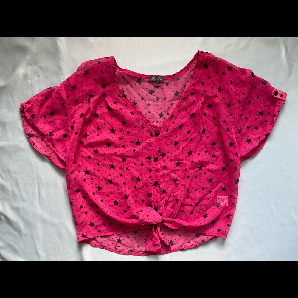 Hot Pink Sheer Crop Top